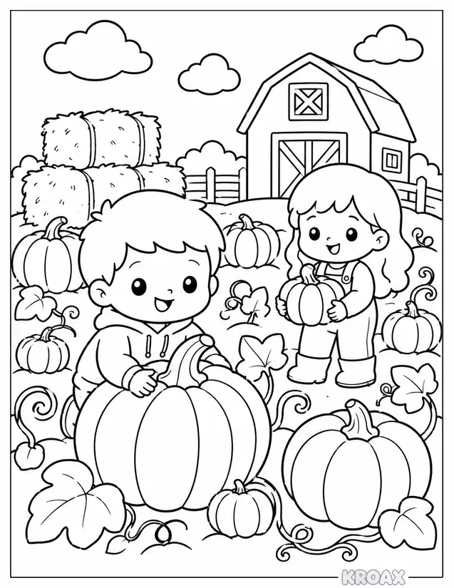 pumpkin patch adventure printable coloring page