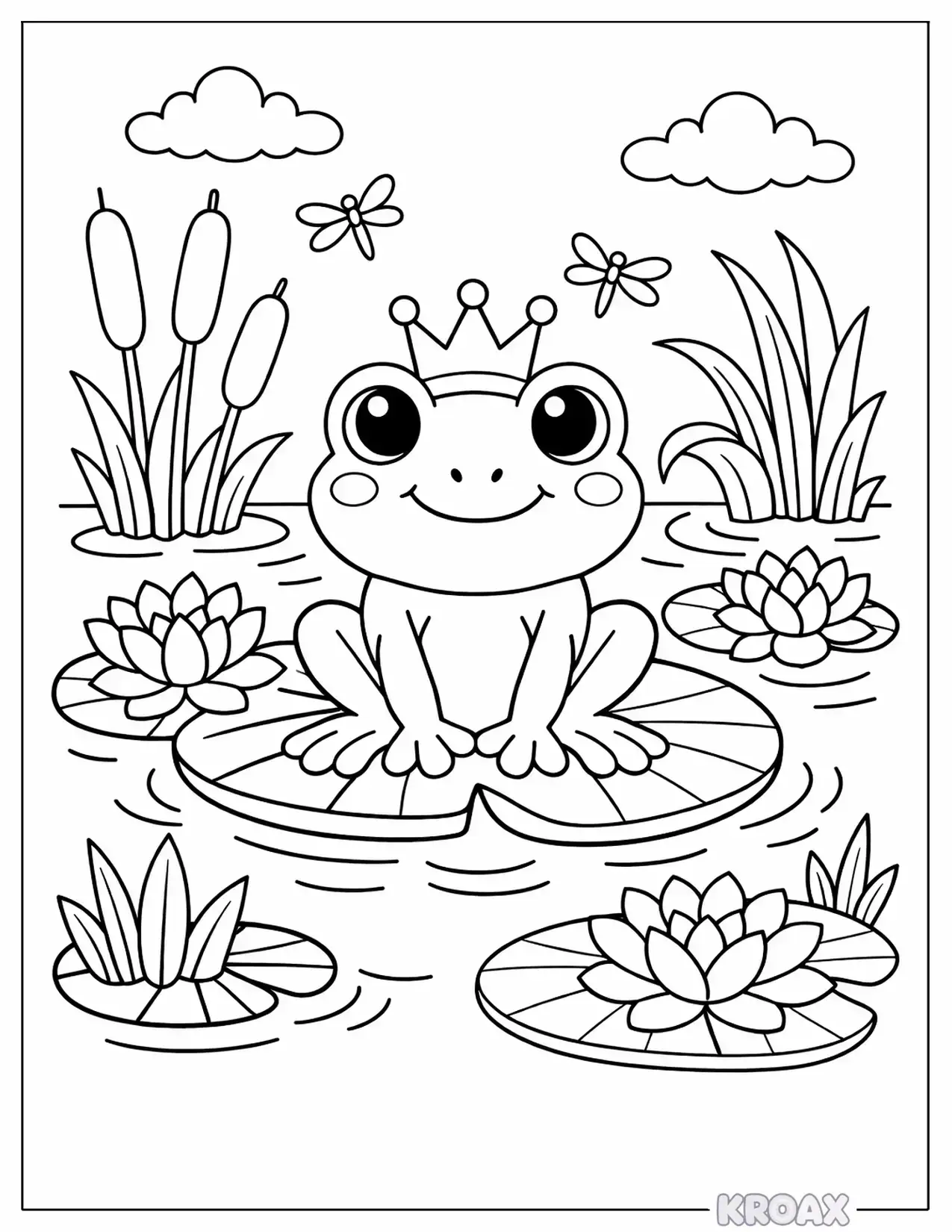 Spring Frog Coloring 35 Spring Coloring Pages - Free PDF Printables | Kroax