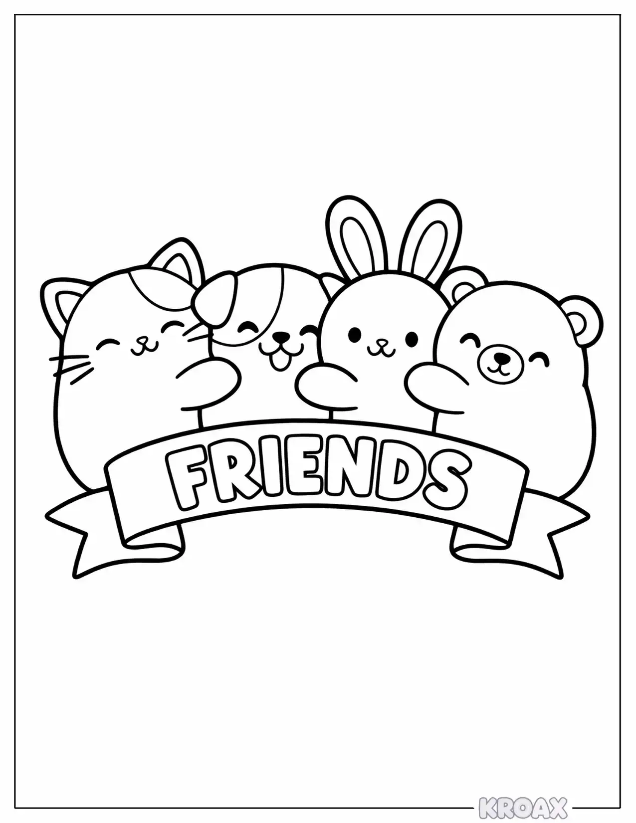 squishmallow animal friends printable coloring page