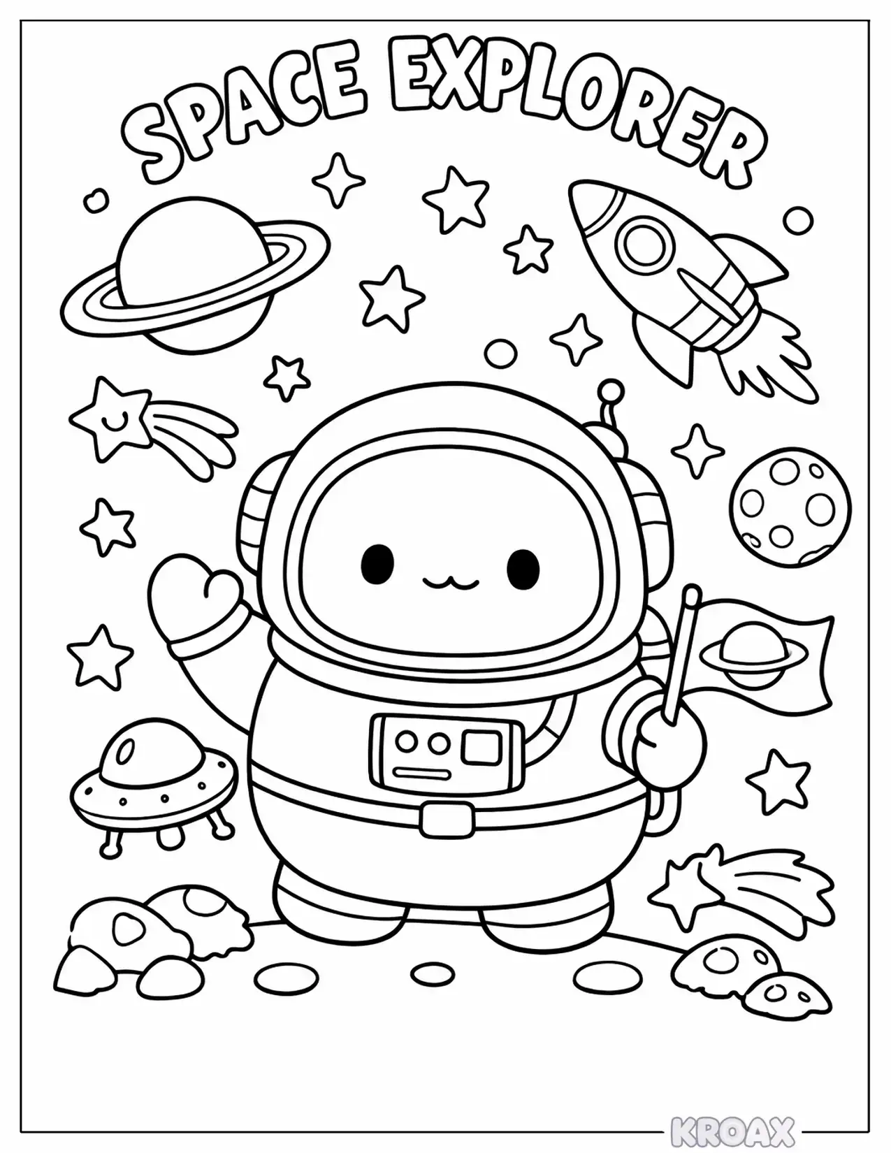 squishmallow astronaut space printable coloring page