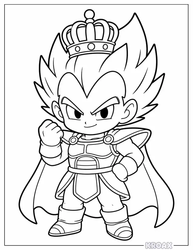 chibi vegeta prince of saiyans printable coloring page