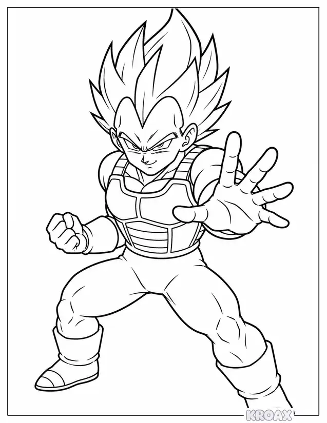 doodle vegeta character sketch printable coloring page