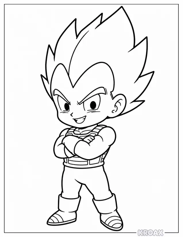 kawaii vegeta chibi printable coloring page