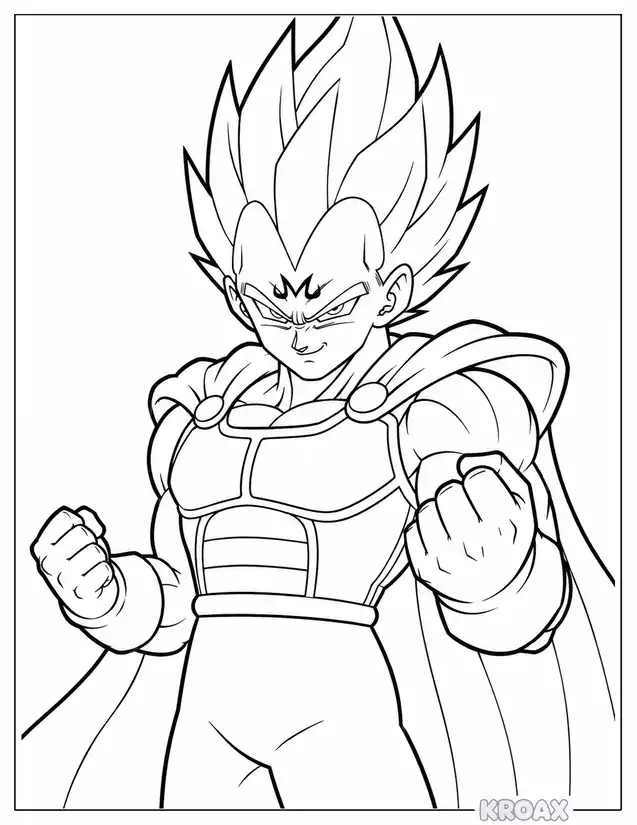 majin vegeta dark transformation printable coloring page