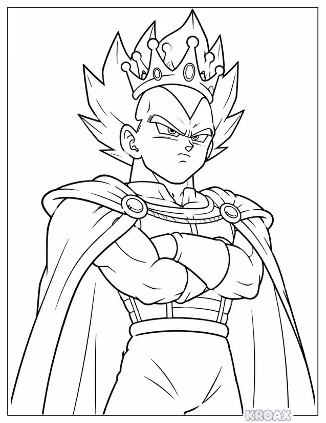vegeta galactic prince portrait printable coloring page
