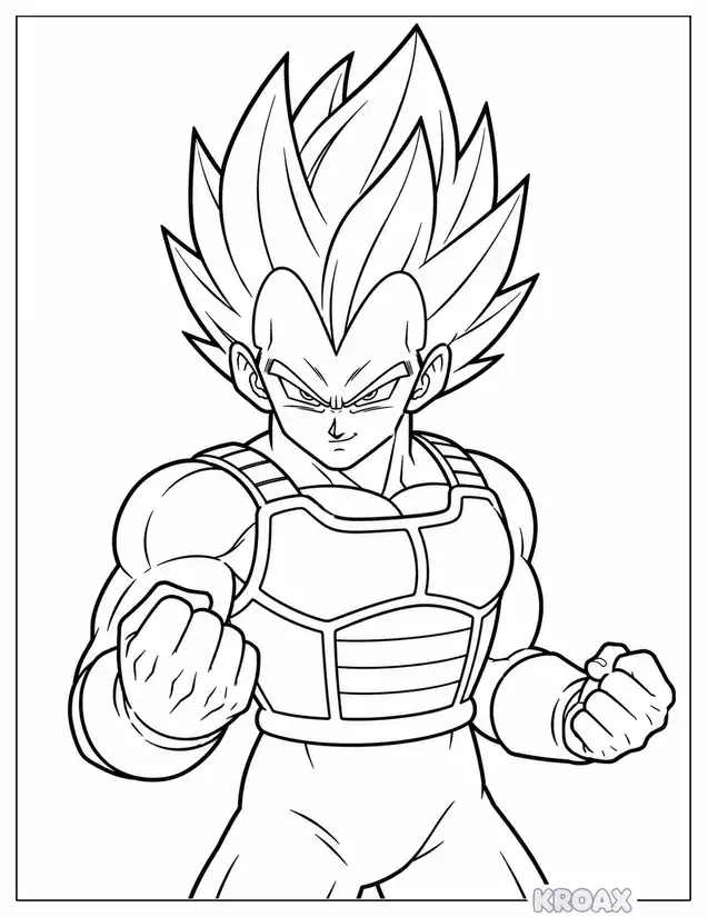 vegeta super saiyan blue power printable coloring page