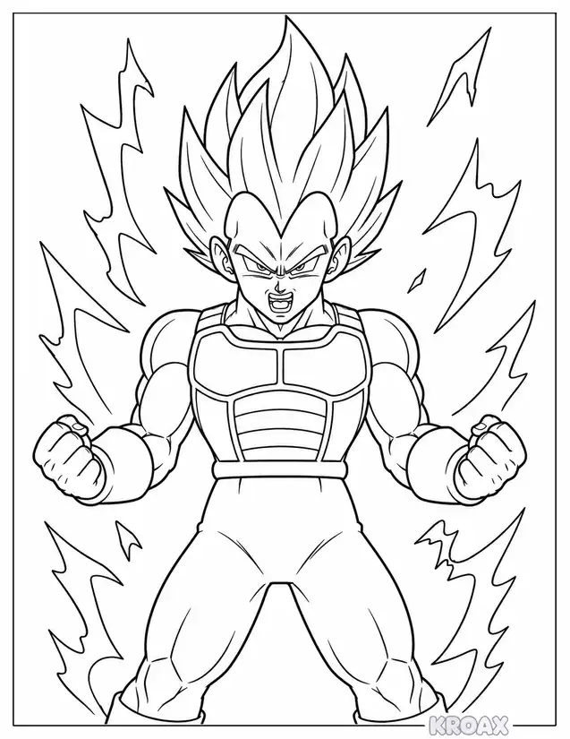 vegeta super saiyan transformation printable coloring page