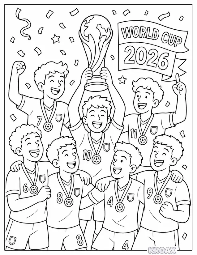 easy football match victory moment printable coloring page