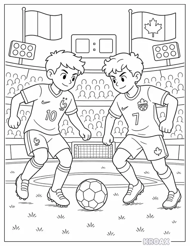 france and canada football showdown printable coloring page